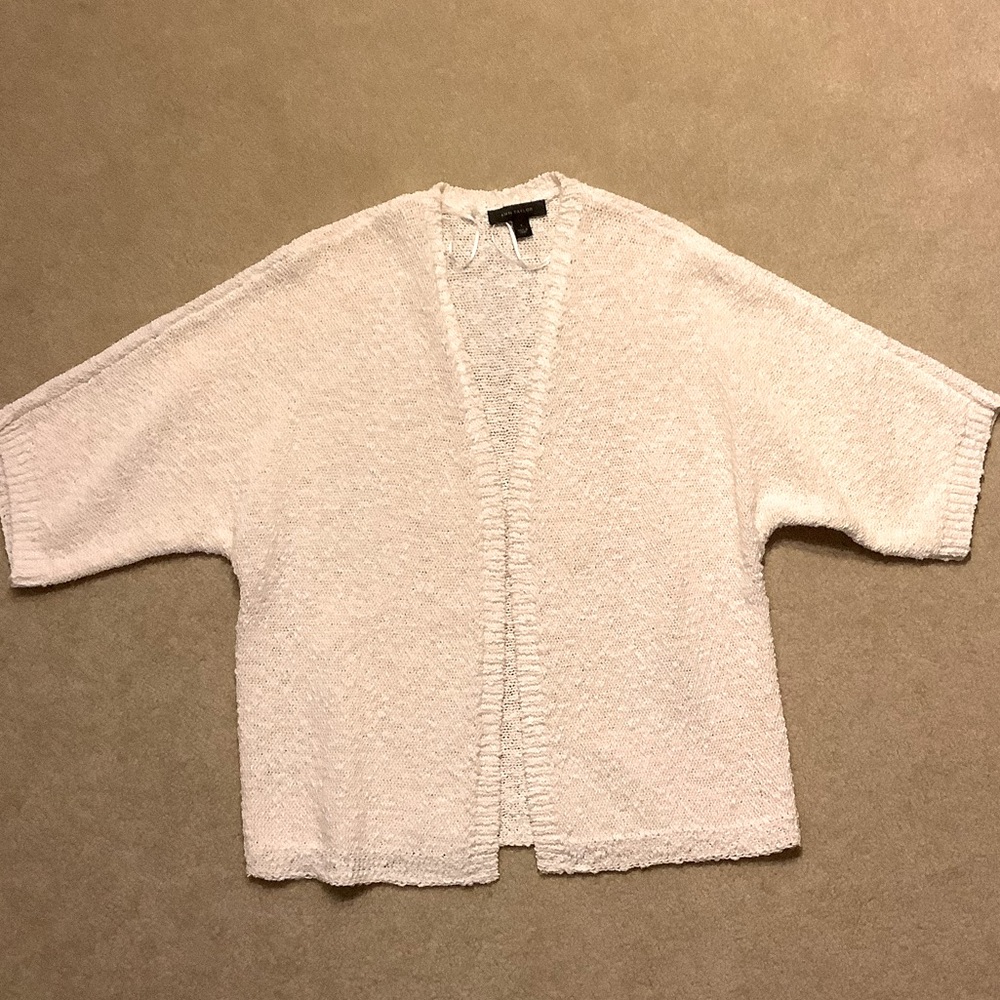 Ann Taylor Short Sleeve Open Front Cardigan